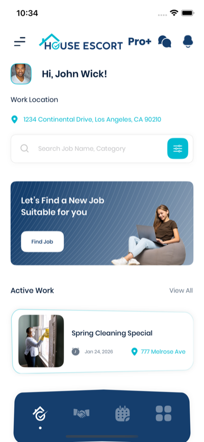 House Escort app - Provider view